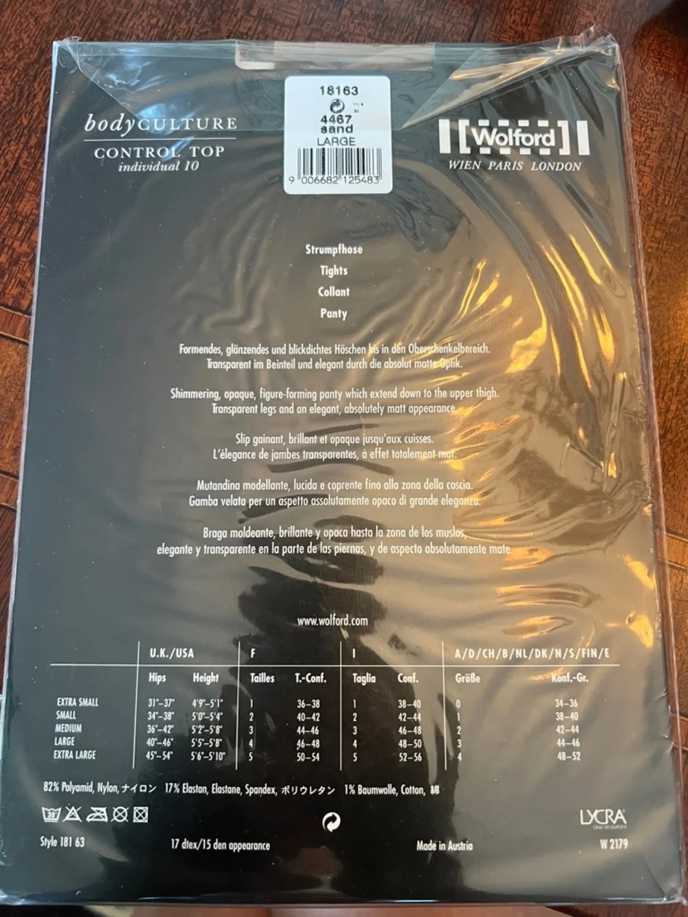 Wolford Control Top Sheer Hosiery - Sand - Large